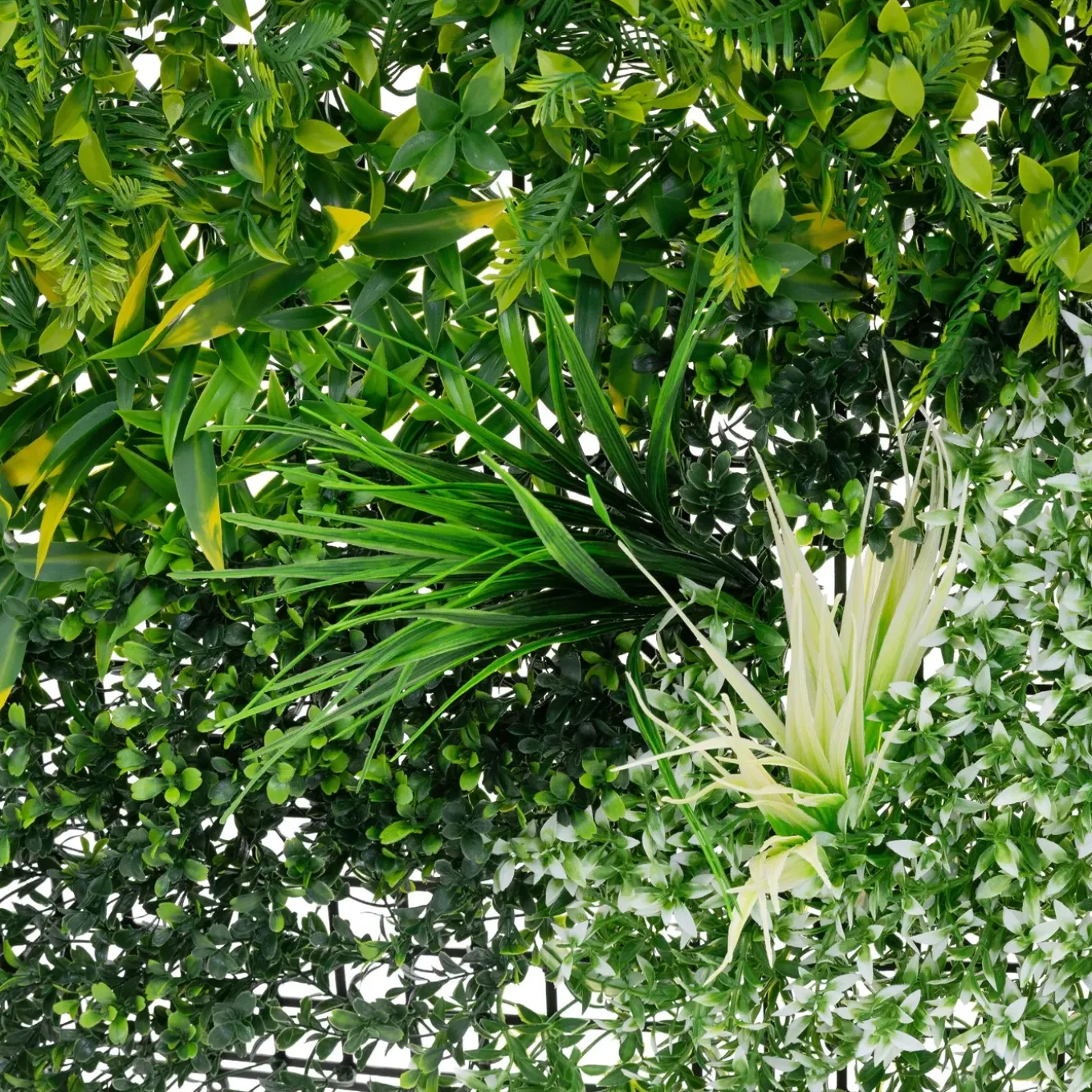ECD Germany kunstplanten wandpaneel 100x100 cm tropische gloed UV bestendig balkon tuin