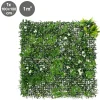 ECD Germany kunstplanten wandpaneel 100x100 cm white bloom UV bestendig balkon tuin