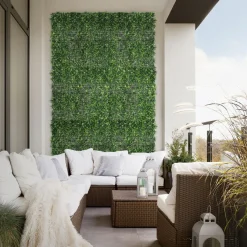 ECD Germany kunstplanten wandpaneel 100x100 cm white bloom UV bestendig balkon tuin