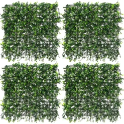 ECD Germany kunstplanten wandpaneel 100x100 cm white bloom UV bestendig balkon tuin