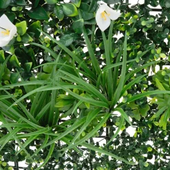 ECD Germany kunstplanten wandpaneel 100x100 cm white bloom UV bestendig balkon tuin