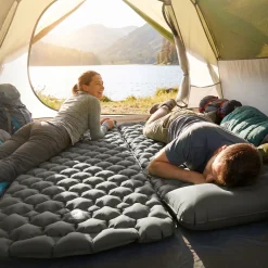 ECD Germany Luchtbed Grijs Opblaasbaar Campingmatras Ultralichte Slaapmat Met Kussen