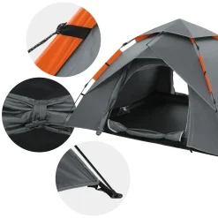 ECD Germany - Pop up tent - grijs - 240x210x130 cm - voor camping en wandelen 3-4 personen