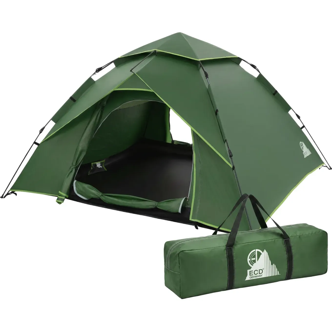 ECD Germany - Pop up tent - groen - 240x210x130 cm - voor camping en wandelen 3-4 personen