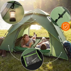 ECD Germany - Pop up tent - groen - 240x210x130 cm - voor camping en wandelen 3-4 personen