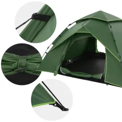ECD Germany - Pop up tent - groen - 240x210x130 cm - voor camping en wandelen 3-4 personen