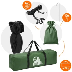 ECD Germany - Pop up tent - groen - 240x210x130 cm - voor camping en wandelen 3-4 personen