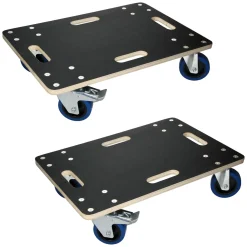 ECD Germany Set 2 Transportroller 40x60cm 2x Feststellbremse Pp-räder Bis 800kg Möbelroller