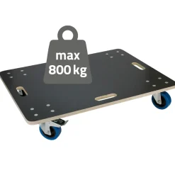 ECD Germany Set 2 Transportroller 60x80cm 2x Feststellbremse Pp-räder Bis 800kg Möbelroller