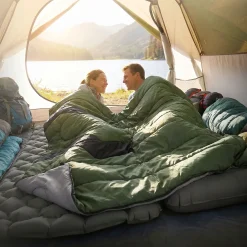 ECD Germany Slaapzak Outdoor Khaki 210 Cm 3-seizoenen Compacte Kampeerdeken Warm