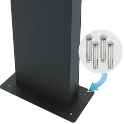 ECD Germany Stand brievenbus met krantenvak, brievenbus antraciet/zilver 37x36,5 cm