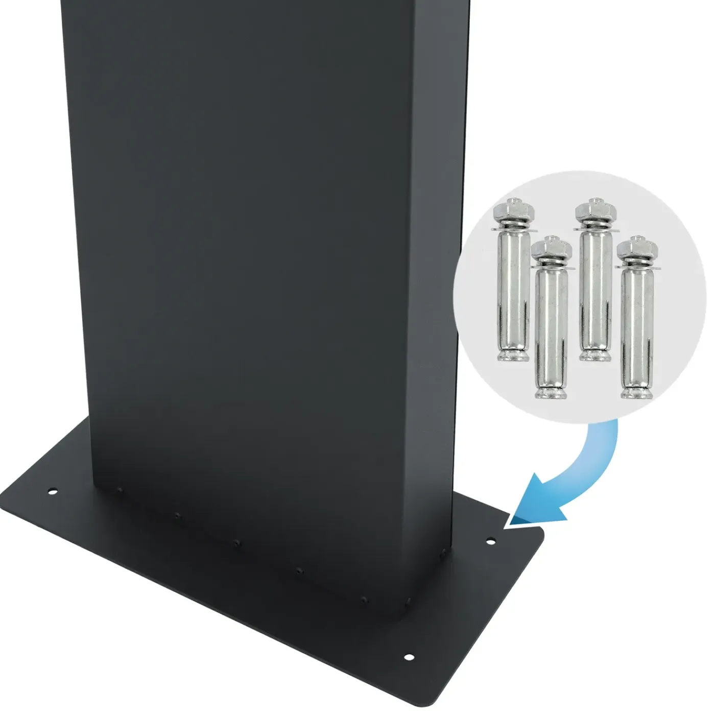 ECD Germany Stand brievenbus met krantenvak, brievenbus antraciet/zilver 37x36,5 cm