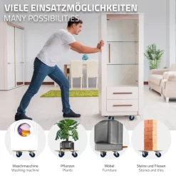 ECD Germany Transportkar Rond Ø77cm x14,5 cm, Max. Belasting 800 kg