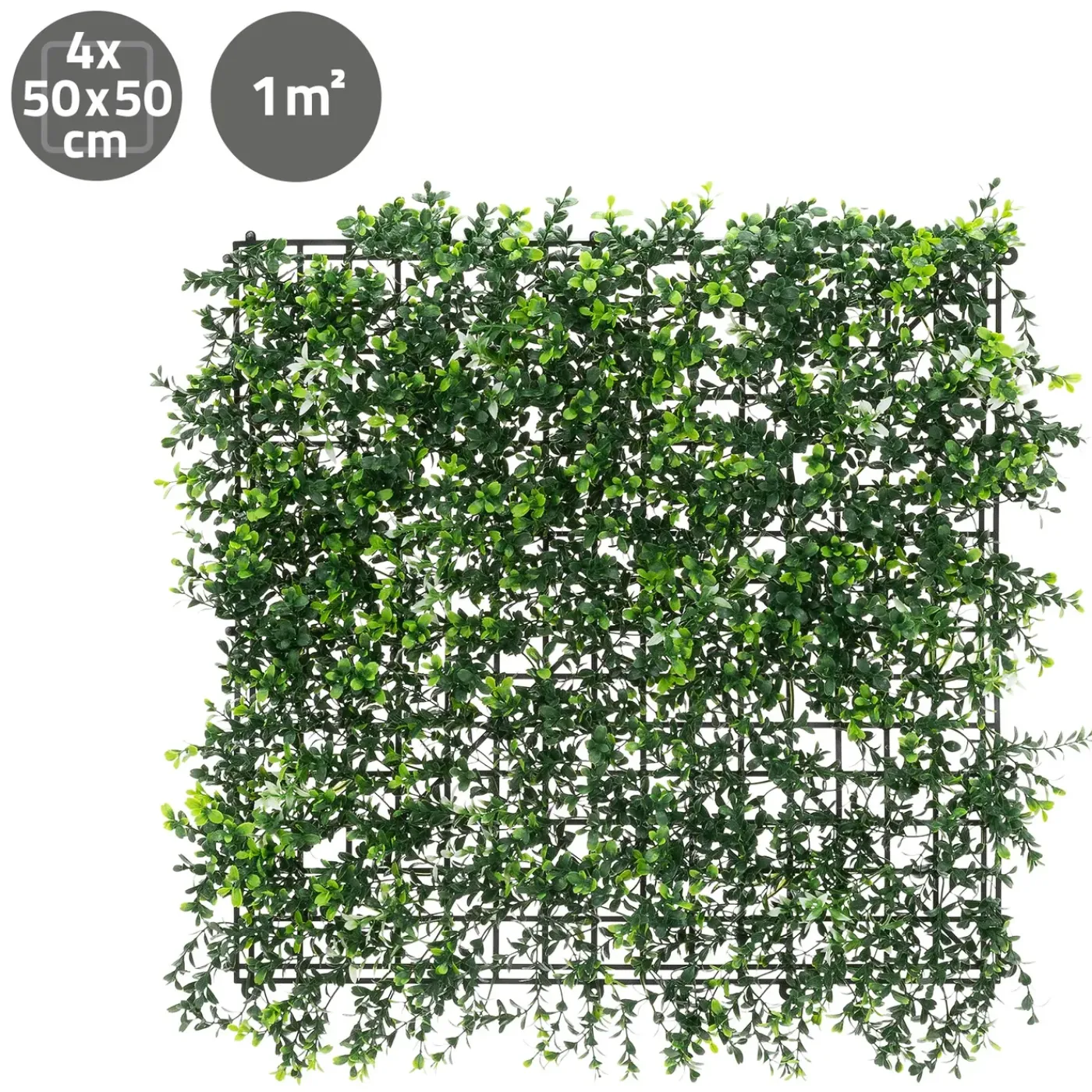 ECD Germany 4x Kunstplanten Muurpanelen 50x50 Cm Pachysandra Buiten Zichtpaneel Privacy Uv