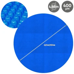 ECD Germany - Zonnefolie Voor Zwembad - Blauw - Rond Ø 549 Cm - Materiaaldikte 400 Μm