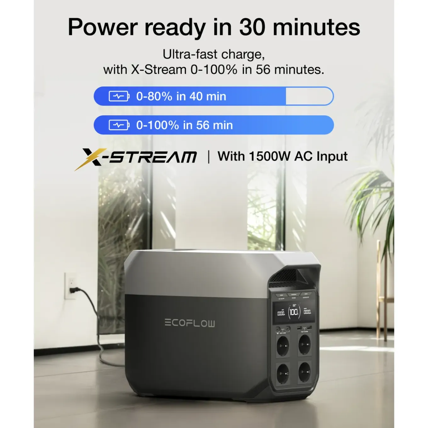 EcoFlow DELTA 3 Power Station - 1024Wh 1800W te boosten tot 2400W