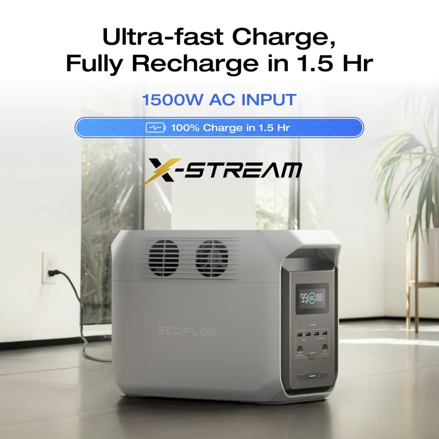 EcoFlow DELTA 3 UPS Power Station - 1800 W te boosten tot 2400 W