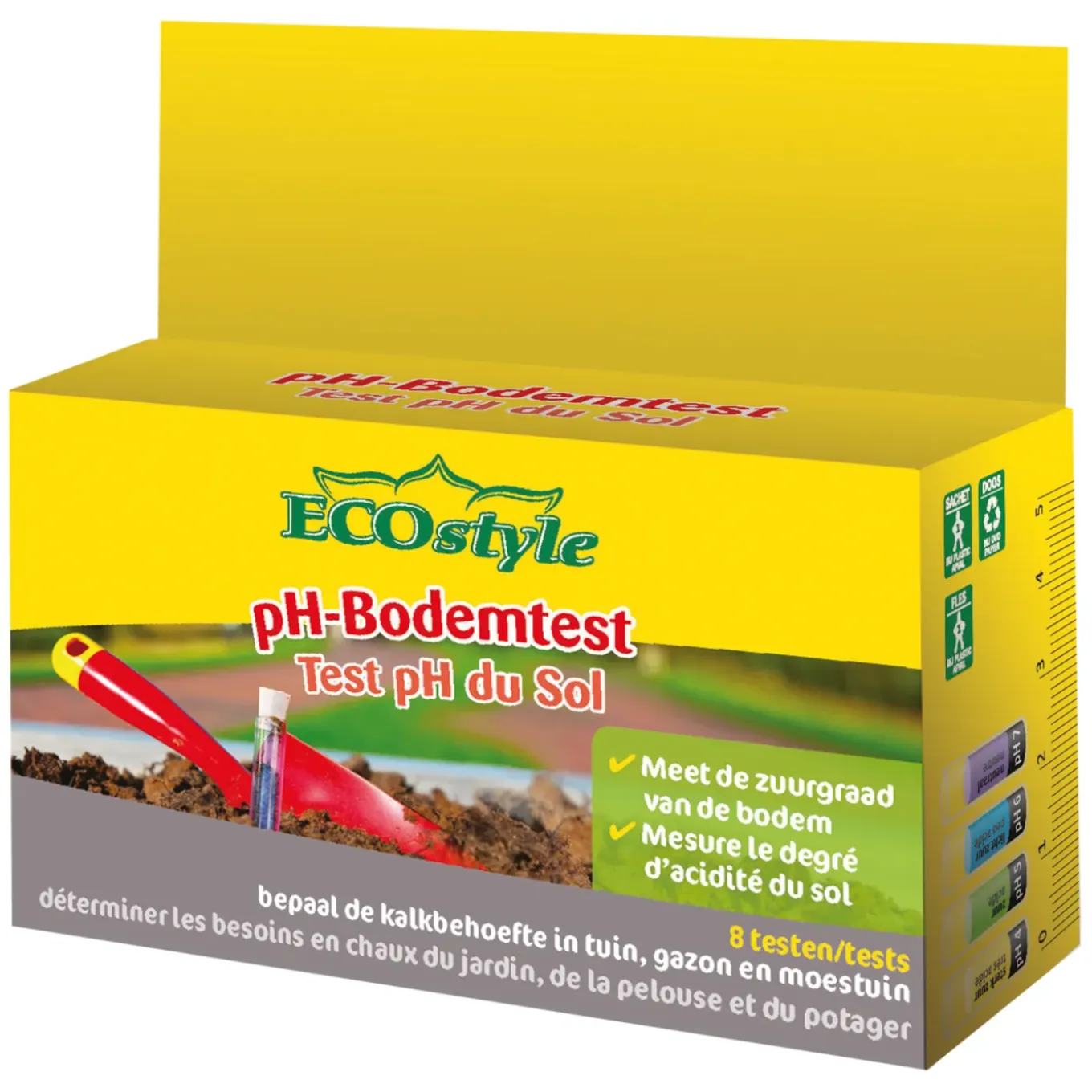 EcoStyle pH Bodemtestkit - Voor grond - Maximaal 8 tests