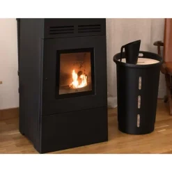 Eda - Houtpellets Opslag Met Deksel - 38 Liter - 25 Kg - 60,5 Cm Hoog - Kunststof