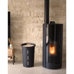 Eda - Houtpellets Opslag Met Deksel - 38 Liter - 25 Kg - 60,5 Cm Hoog - Kunststof