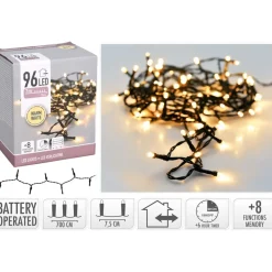 Edm Glitterslinger - Kerstsfeer - Warm Wit Licht - 96 __led__ Lampjes - 7 M - 72085