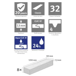 Egger Eco Vloer Aquadura Edf194 Camden Eiken Wit 7,5mm, 1,995m²