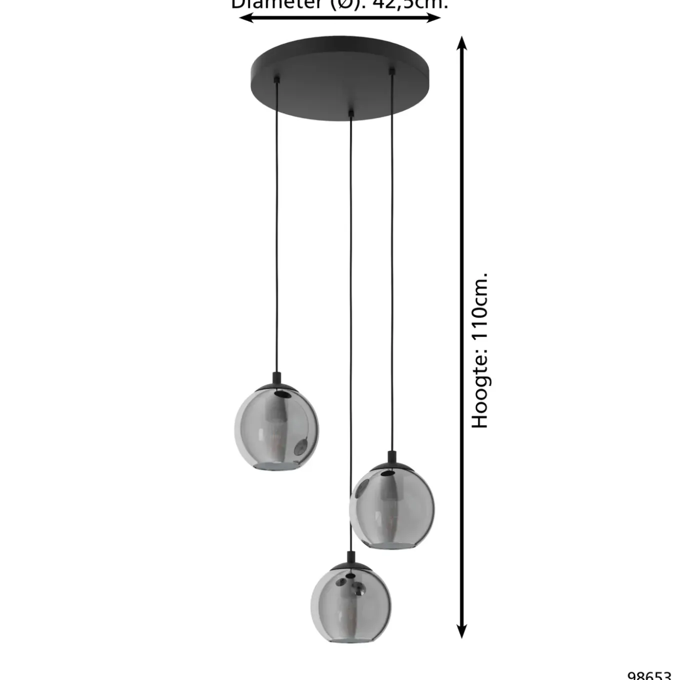 EGLO hanglamp Ariscani zwart 3xE27