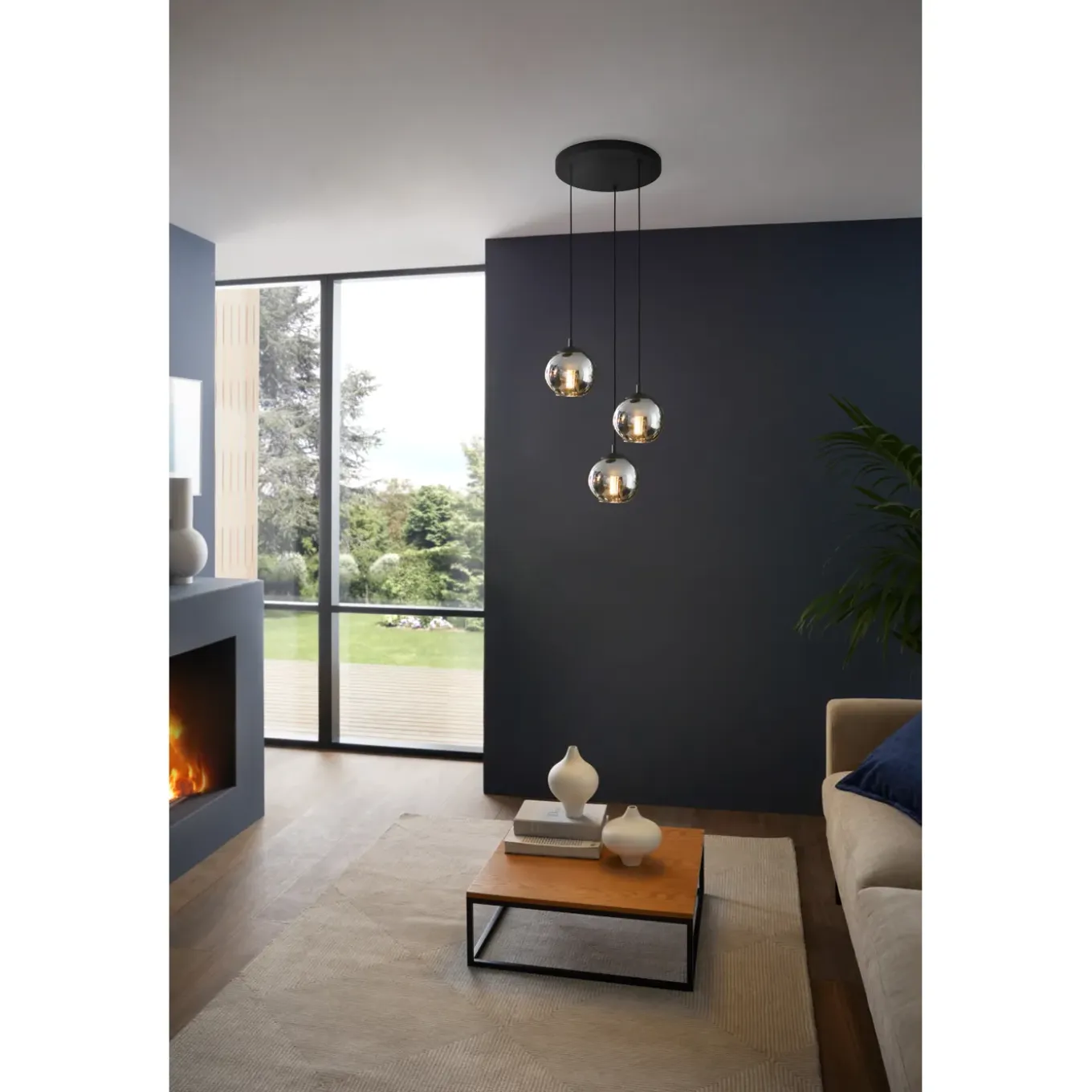 EGLO hanglamp Ariscani zwart 3xE27
