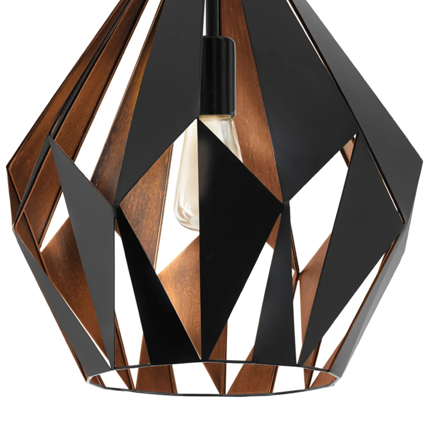 Eglo hanglamp Carlton 1 zwart koper ⌀38,5cm E27