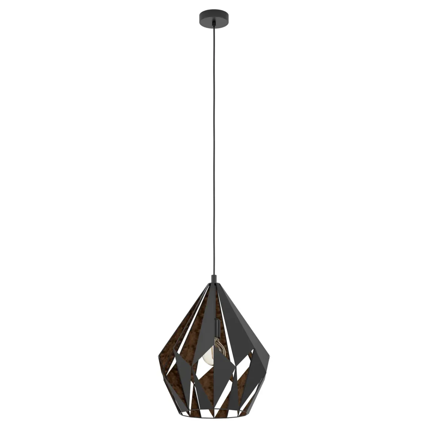 Eglo hanglamp Carlton 1 zwart koper ⌀38,5cm E27