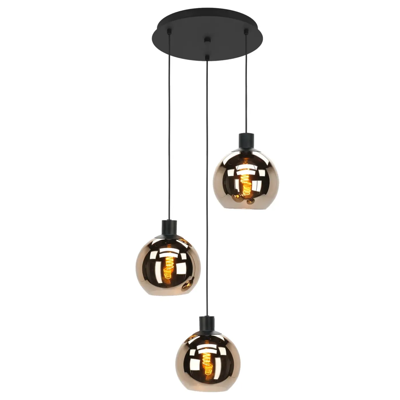 Eglo hanglamp Cesenatico glas koper ⌀42,6cm 3xE27