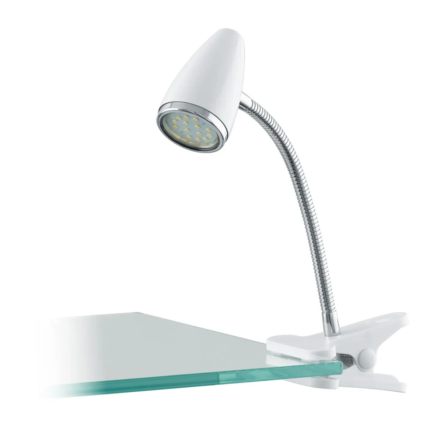 Eglo klemspot Riccio chroom wit GU10 3W