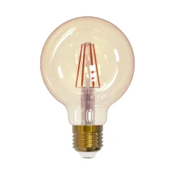 EGLO Ledfilamentlamp Globe - Amber - D8cm - Warm Wit - E27 - 12W
