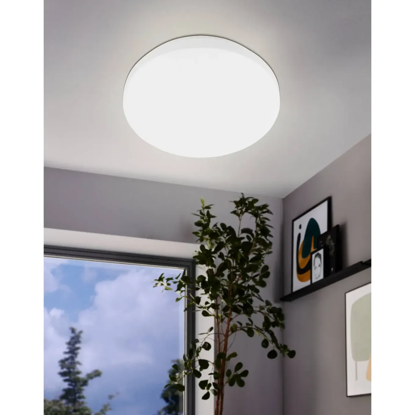 EGLO plafondlamp badkamer Pogliola-E warm wit ⌀26cm 10W