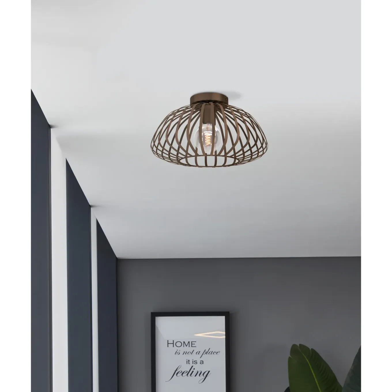 EGLO plafondlamp Espinal brons ⌀23cm E27