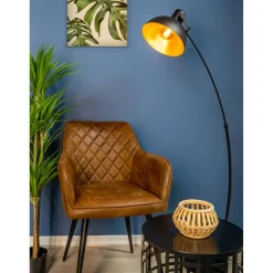 EGLO vloerlamp Jaafra zwart goud E27