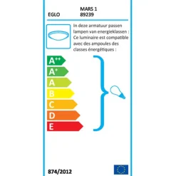 Eglo wand- en plafondlamp mars 1