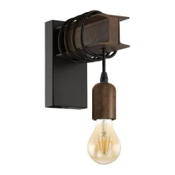 Eglo wandlamp Townshend 4 zwart antiek bruin E27