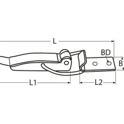 Eierkistsluiting - Aantreksluiting - Kistsluiting - Spansluiting - 73x19mm - Rvs 304 - 2 stuks