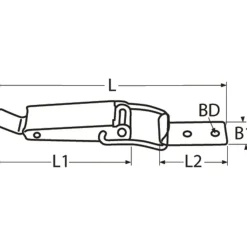 Eierkistsluiting - Aantreksluiting - Kistsluiting - Spansluiting - 59x14mm - Rvs 304 - 2 stuks