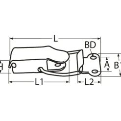 Eierkistsluiting - Aantreksluiting - Kistsluiting - Spansluiting - 55x15mm - Rvs 304 - 2 stuks