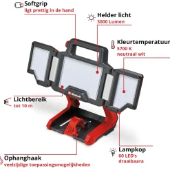 Einhell Accu Lamp TP-CL 18/3000 Li Solo - 18V - 30x27x23cm