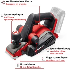 Einhell Accu Schaaf TP-PL 18/3 Li BL Solo - 34,5x17x25,5cm - 2,63kg - Draadloos