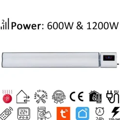 Electricsun - Insta Infraroodverwarming - Wi-fi, Ingebouwde Thermostaat - 94 X 15 X 6,3 Cm