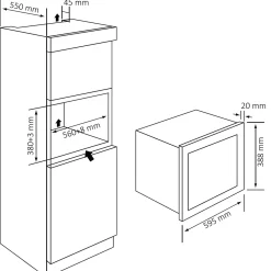 Electrum inbouwmagnetron full combi 38,8cm zilver
