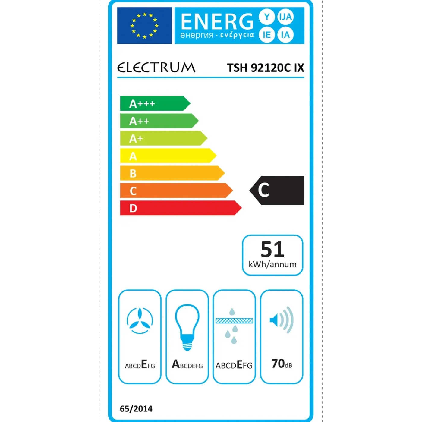 Electrum schouwafzuigkap TSH 92120C IX 90cm RVS