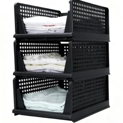 Eleganca Kastorganizer - Ladeboxen - Zwart - 33x42x56 cm - Set Van 3