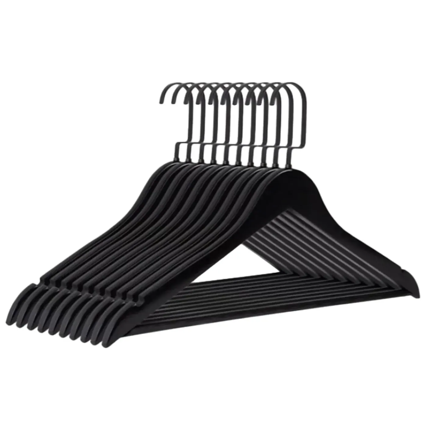 Eleganca Luxe Kleerhangers – Kledinghanger – Zwart – 45 X 25 Cm (15 Stuks)