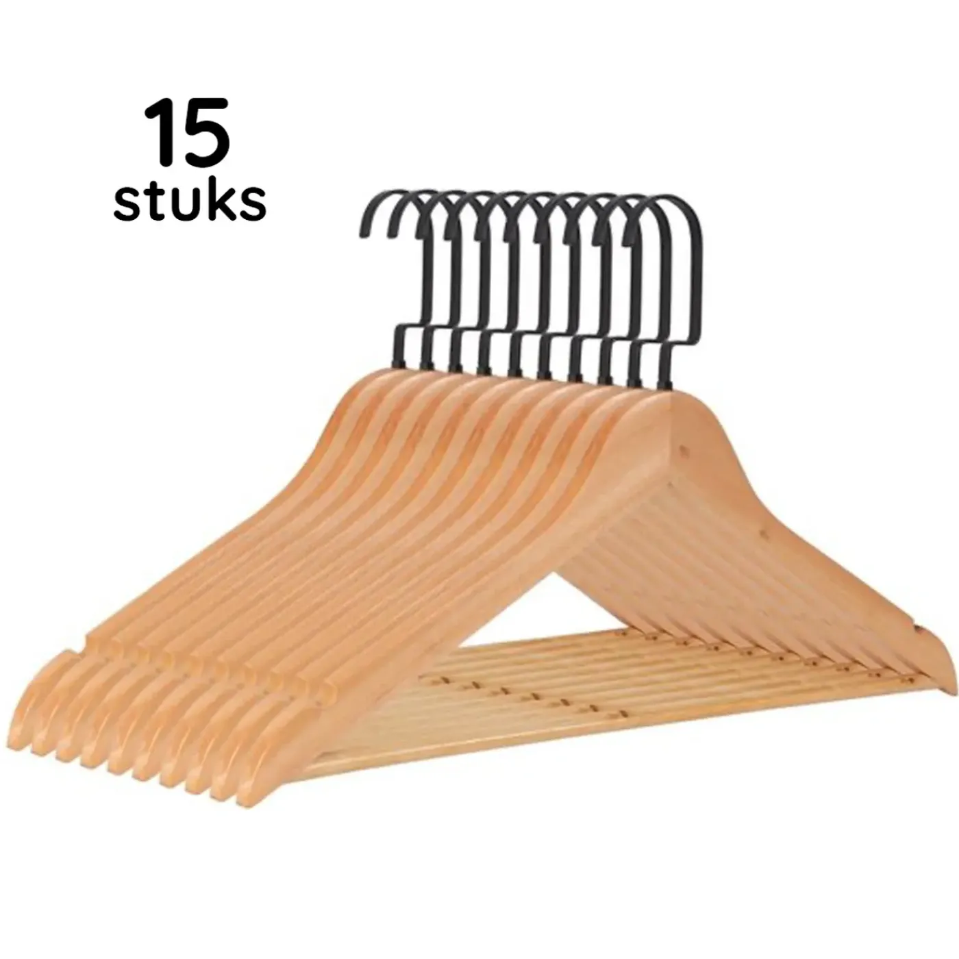 Eleganca Luxe Kleerhangers – Kledinghanger – Lichtbruin – 45 X 25 Cm (15 Stuks)
