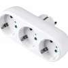 Elektrawebshop Stopcontact Stekker 226660 3 Voudig Wit Horizontaal Met Randaarde